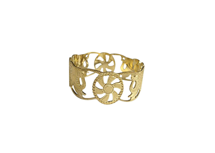 Designer Gold Plated CNC Elephant Bangle